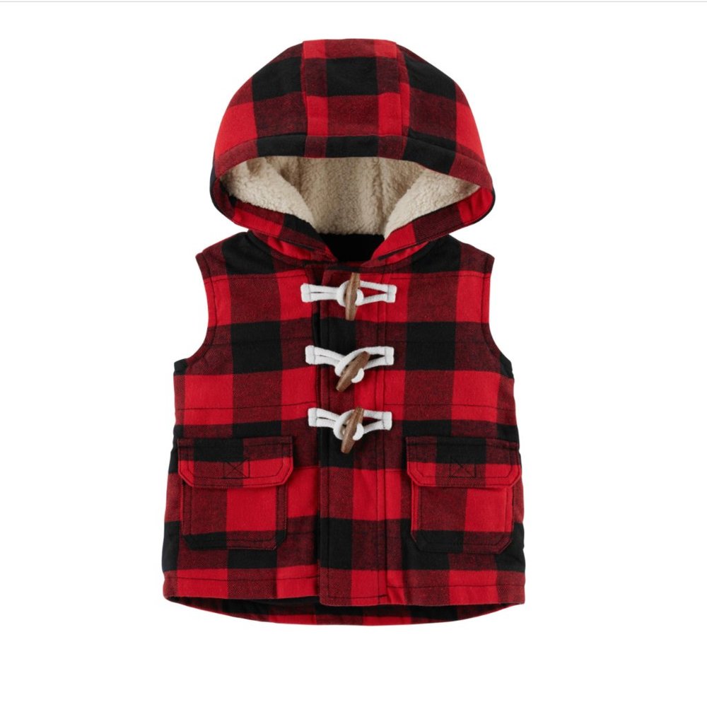 HOST PICK NWT Hooded Buffalo plaid winter vest